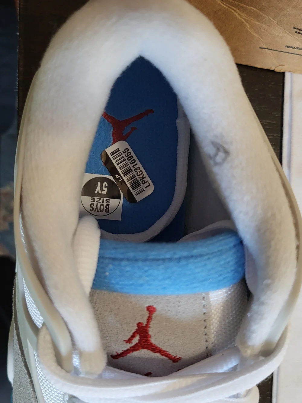 *NEW* Nike Air Jordan 4 RM White/Blue Size 5Y Women's 6.5